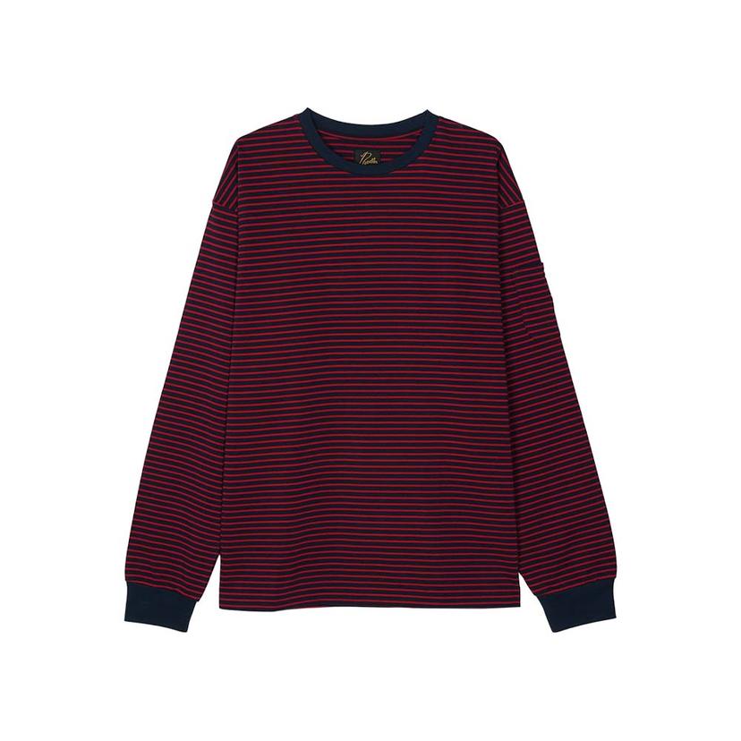 니들스 남성 L/S 크루넥 티셔츠 네이비/레드 PU295-C-NAVY/RED