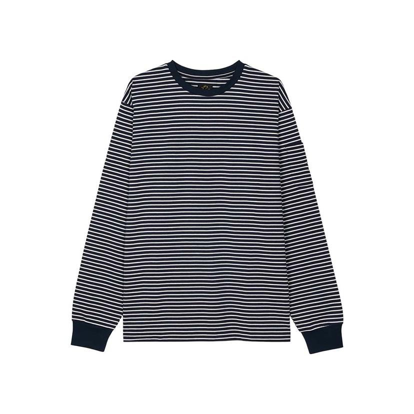 니들스 남성 L/S 크루넥 티셔츠 네이비/화이트 PU295-B-NAVY/WHITE