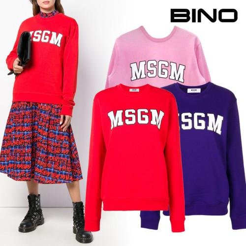 MSGM 여성 화이트로고 맨투맨 2541MDM163