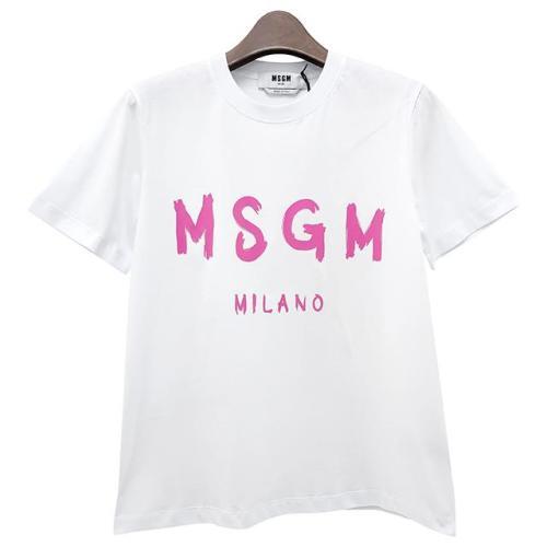 [논현 더팩토리](당일) 24SS MSGM 브러쉬 로고 반팔 티셔츠 (3641MDM510 247002 01)