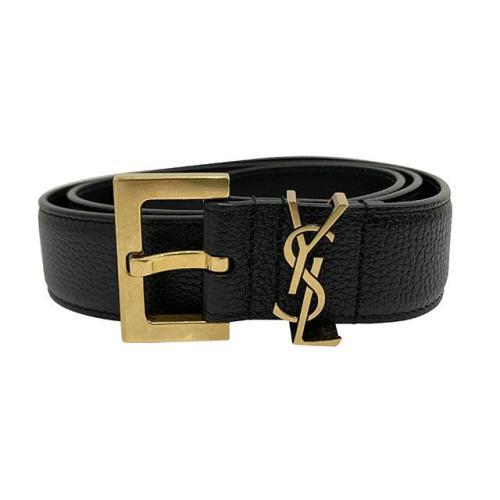 [논현 더팩토리](당일) 24FW 생로랑 YSL 모노그램 CASSANDRE 로고 그레인 벨트 (634437 DTI0W 1000