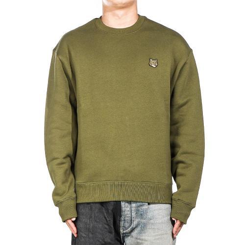 [메종키츠네] 24FW (MM00316KM0307 MILITARY GREEN) 남성 볼드 폭스헤드 맨투맨