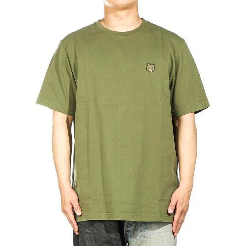 [메종키츠네] 24FW (MM00127KJ0118 MILITARY GREEN) 남성 볼드 폭스 헤드 반팔 티셔츠